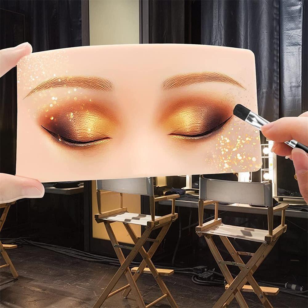 Solighter Alat Bantu Sempurna Silikon Untuk Wajah Mata Pandang Kelopak Mata Berlatih Makeup Papan Wajah