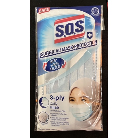 Masker SOS Hijab isi 5pc (Surgical mask protection)
