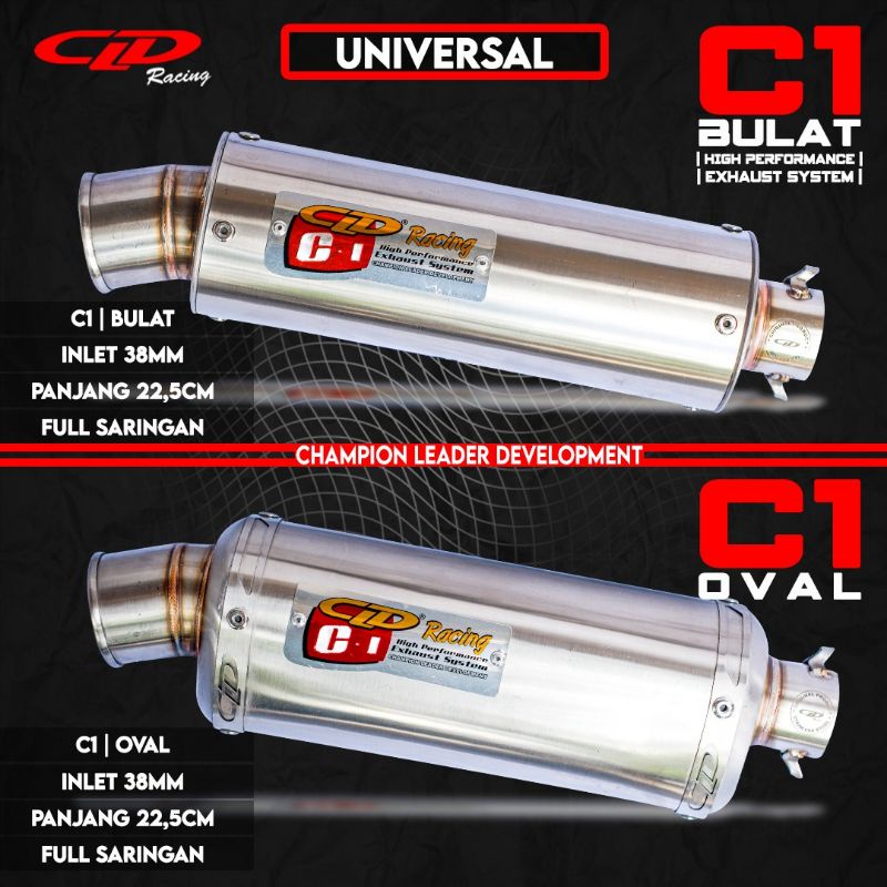 Silencer Knalpot CLD Racing type C1 Bulat & Oval