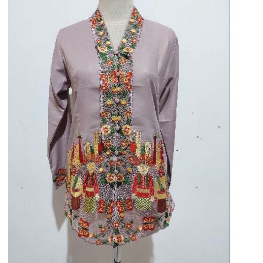 Rekomendasi Kebaya Encim Bordir Ondel KATUN IMA TEBAL HALUS KE17  Tangan Panjang Nayla KEBAYA ERVATE