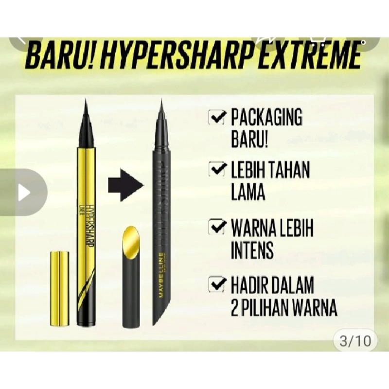 Maybelline Hypersharp Extreme Liquid Eyeliner - Eye MakeUp - Waterproof Eyeliner