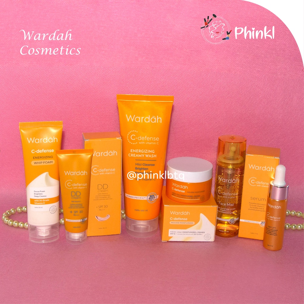 `ღ´ PHINKL `ღ´ ᘺᗩᖇᕲᗩᕼ Wardah c defense series vitamin c / face mist creamy wash whip foam DD Cream moisturizer serum