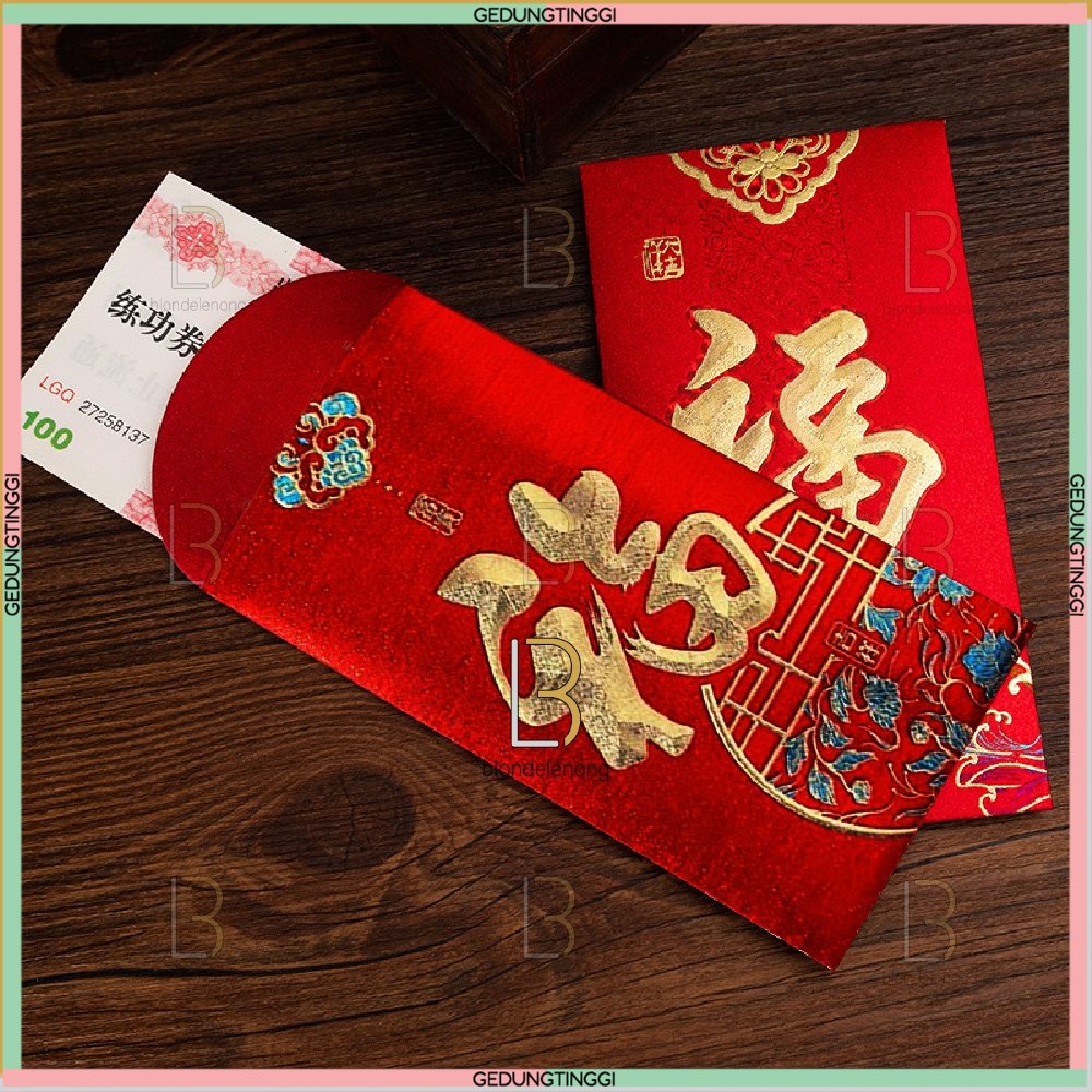 Kertas Dompet Amplop Angpao Angpau Ampau Ampao Ampau Hongbao Hongbau Netral Fu Fuk Hoki Hook Imlek Ukuran Size Panjang Pendek Tahun Baru Cina China Chinesse New Year Shio Sio Kelinci Rabbit CNY 2023 Merah Gold Emas Mate Doff Murah Premium 1 Pack Pak Set