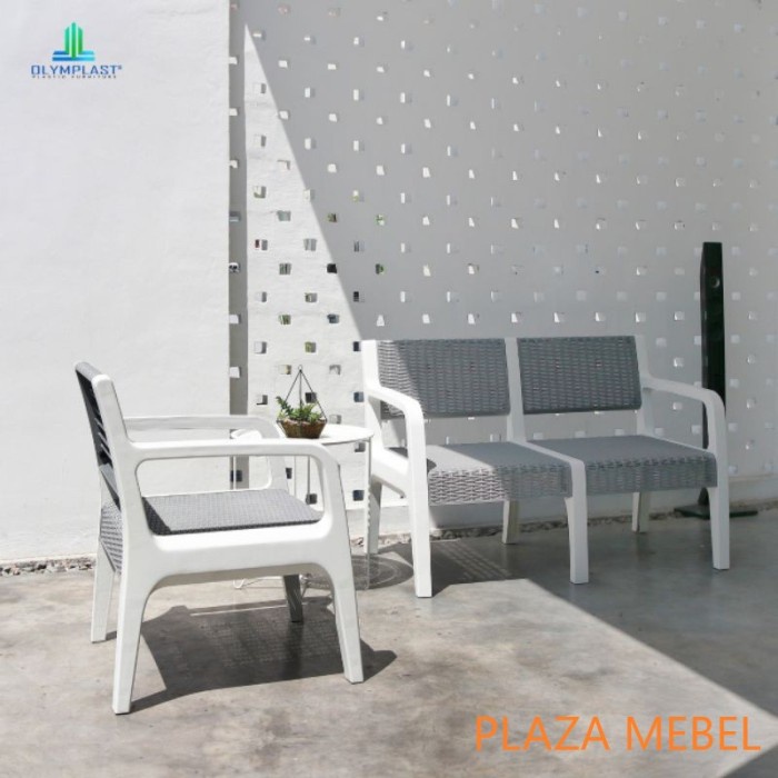 }}}}}}] SET Olymplast Sofa Plastik / Kursi Tamu / Kursi Taman 321 + MEJA