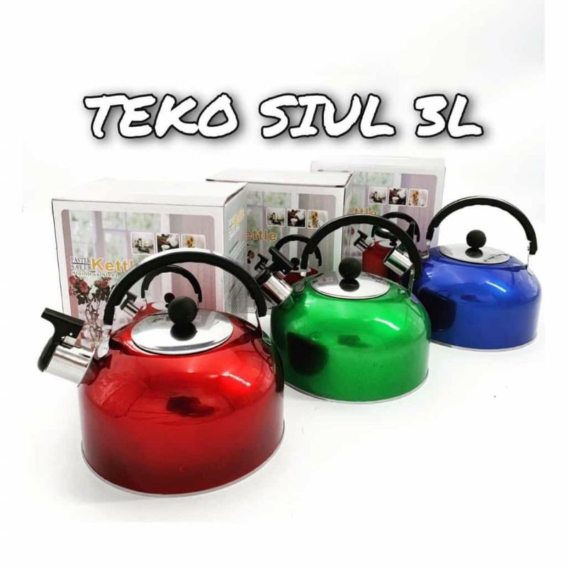 Teko Siul Stainless 3 Liter Whistling Kettle Stainless Steel