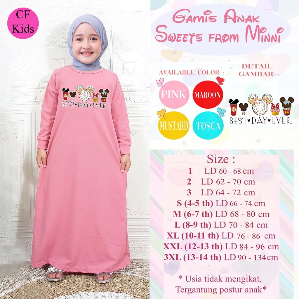 Gamis Anak Perempuan DTF Sweets From Minie CKids