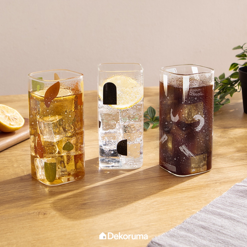 Dekoruma NORI Gelas Kaca Kotak 300 ml - Square Glass