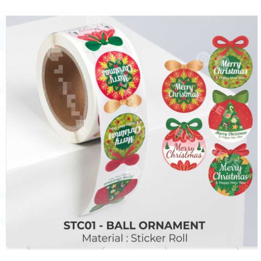 Stiker Cake Box Natal - Sticker Christmas - Natal isi 10