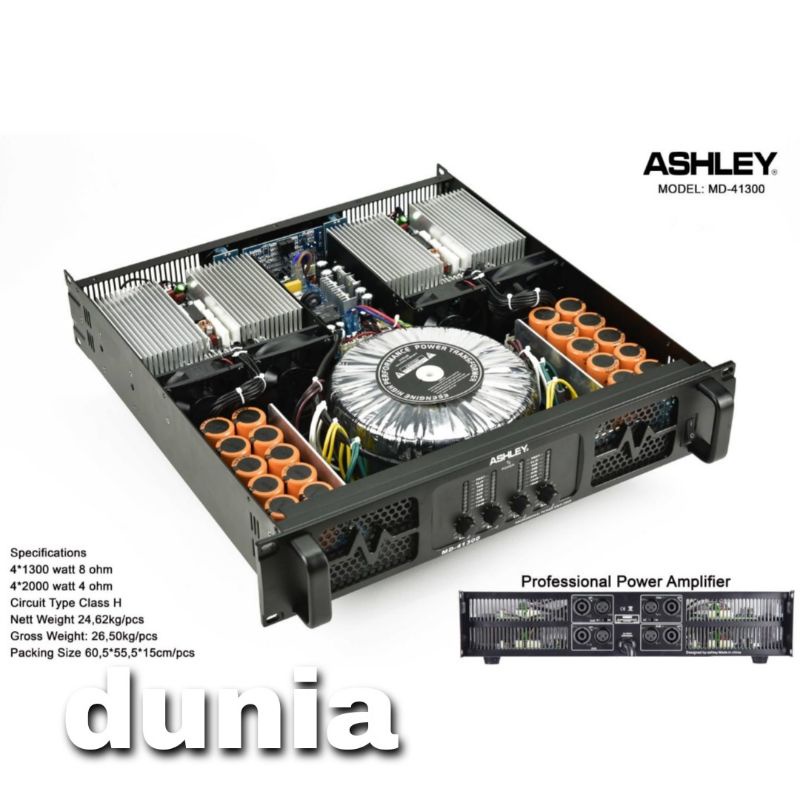 Power Ashley MD 41300 Original Amplifier 4 Channel Class H