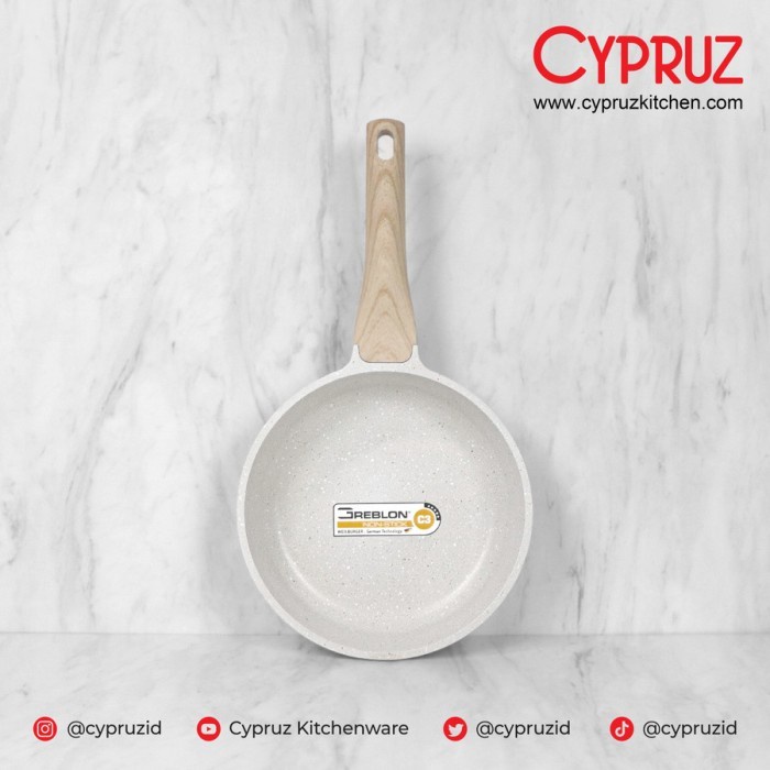 Cypruz FP-0954 Fry Pan White Granite DieCast Series 26 cm