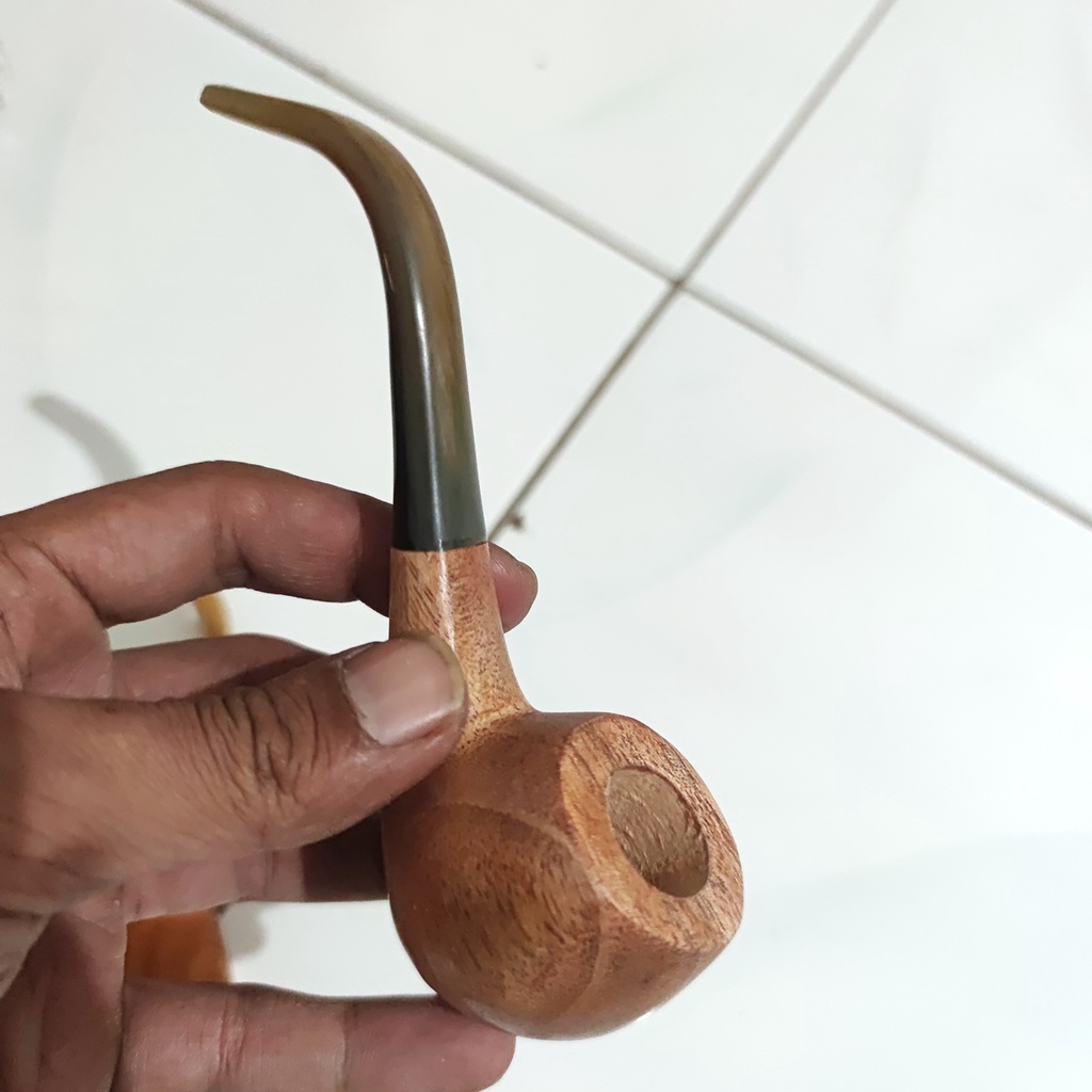 pipa cangklong tem bakau tanduk dan kayu mahoni