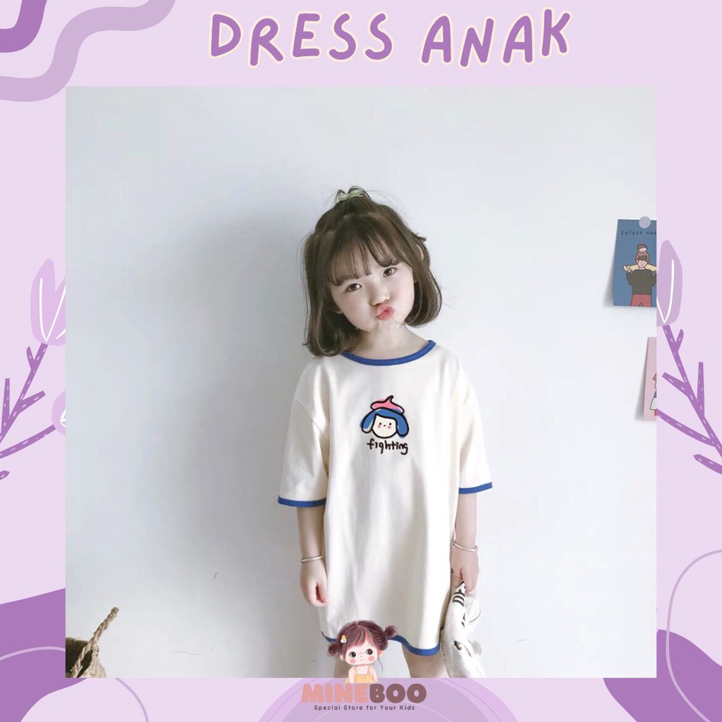 mineboo - DRESS FIGHTING EBV 1-8tahun Dress kaos cotton Baju anak perempuan Pakaian anak cewek Dress Baju atasan perempuan anak perempuan