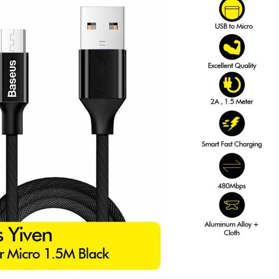 Yiven Cable For Micro 1.5M - CAMYW-B - Hitam