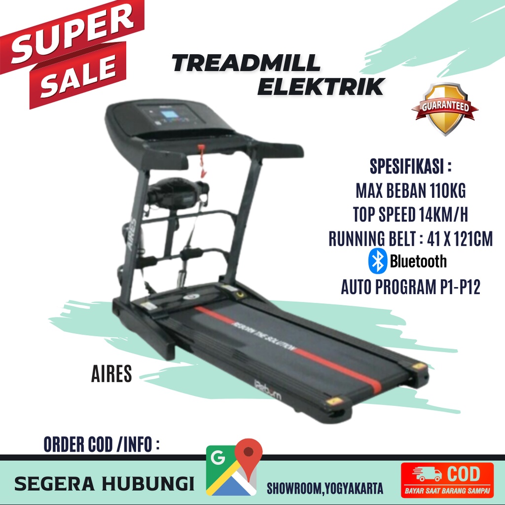 Alat fitness rumahan treadmill elektrik AIRES iReborn garansi resmi I COD JOGJA