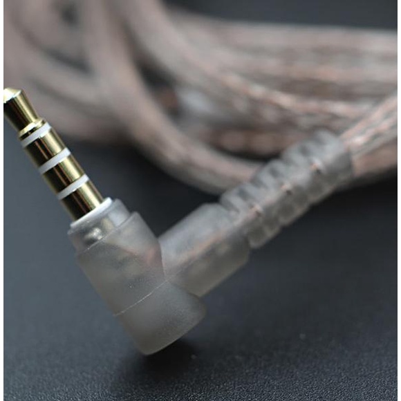 KZ Kabel Cable OFC Flat with Mic Upgrade KZ Type C ZEX ZSN PRO X DQ6 - Brown OFC Pin C