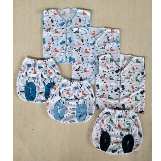 paket hemat baju/celana bayi 0-3 bulan SERI BIRU 9 setel (18 pcs)