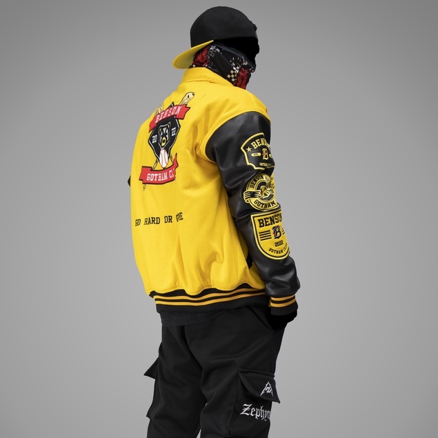 Varsity Jacket Yellow Full Bordir Bear Gotham Club