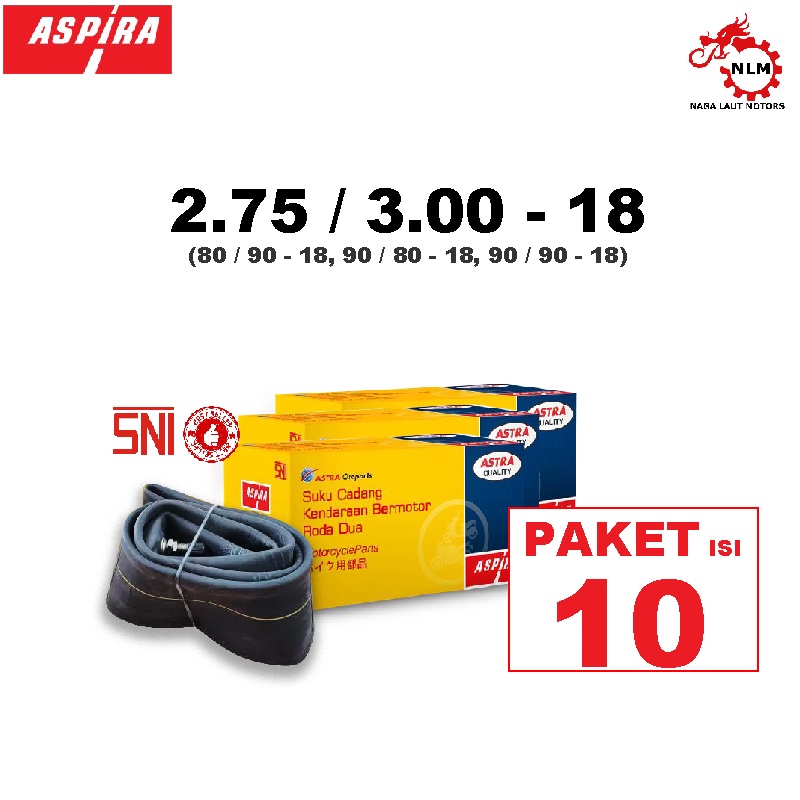 PAKET ASPIRA Ban Dalam 275/300-18 isi 10 PCS