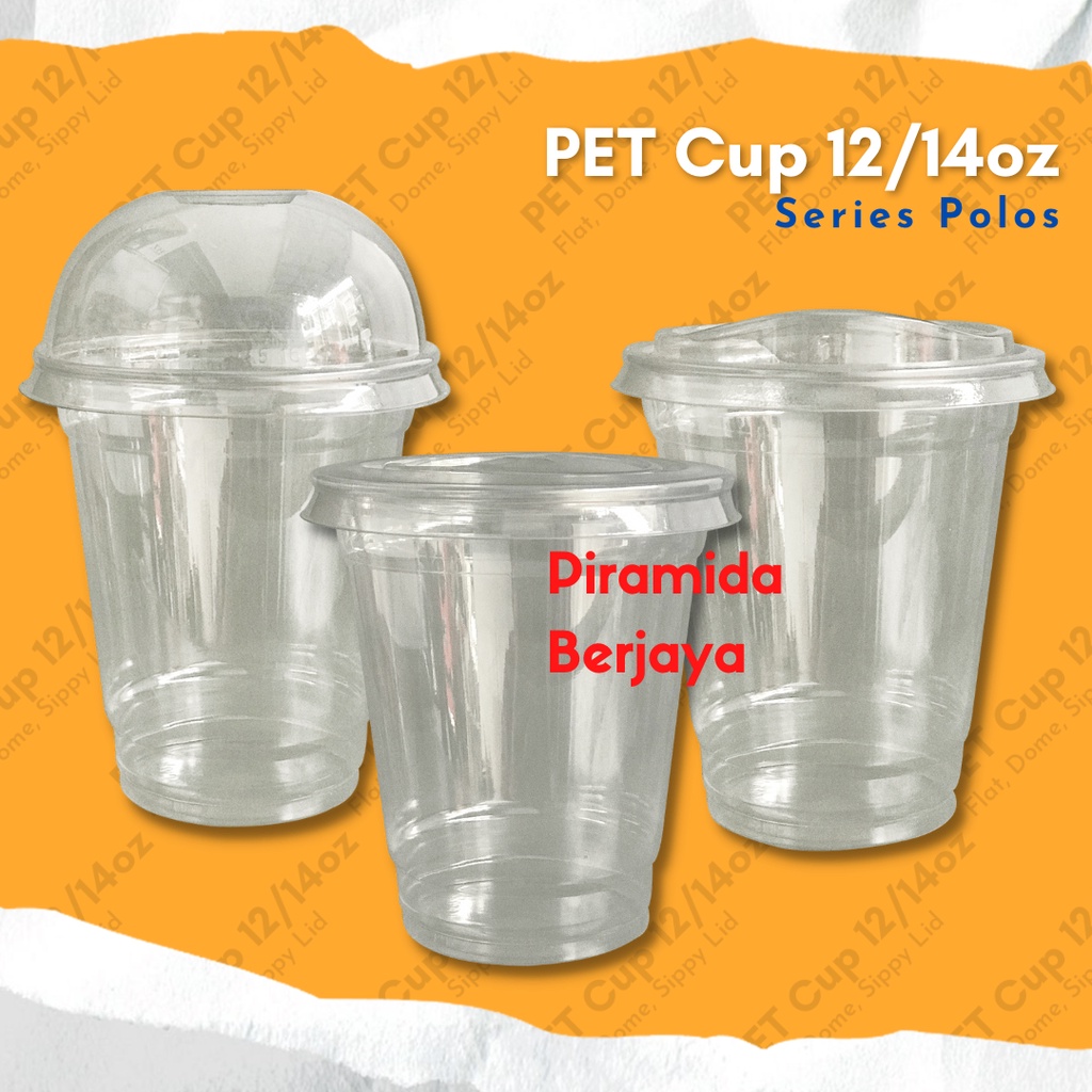 PET Cup 12 oz / 14 oz + Tutup ANTI BOCOR