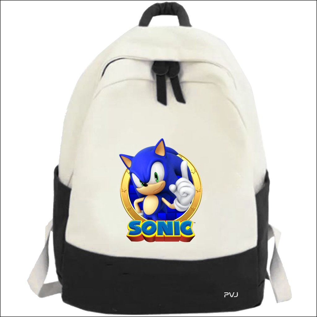 PVJ Tas Ransel Anak Sekolah Laki Laki Motif Sonic