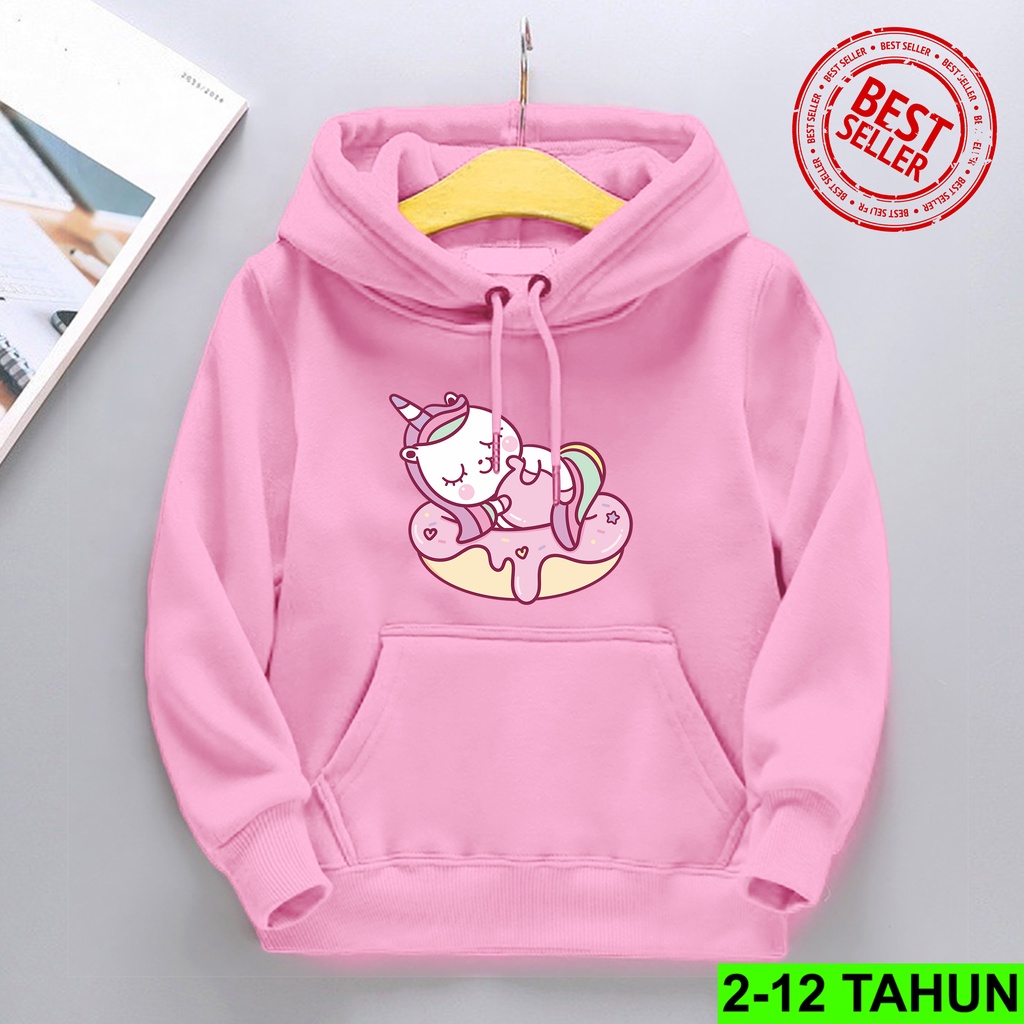 Hoodie Unicorn Donut Anak Perempuan Laki Laki  / Hodie BEST SELLER Anak Usia 2 3 4 5 6 7 8 9 10 11 12 Tahun / Jaket Unicron cewekd