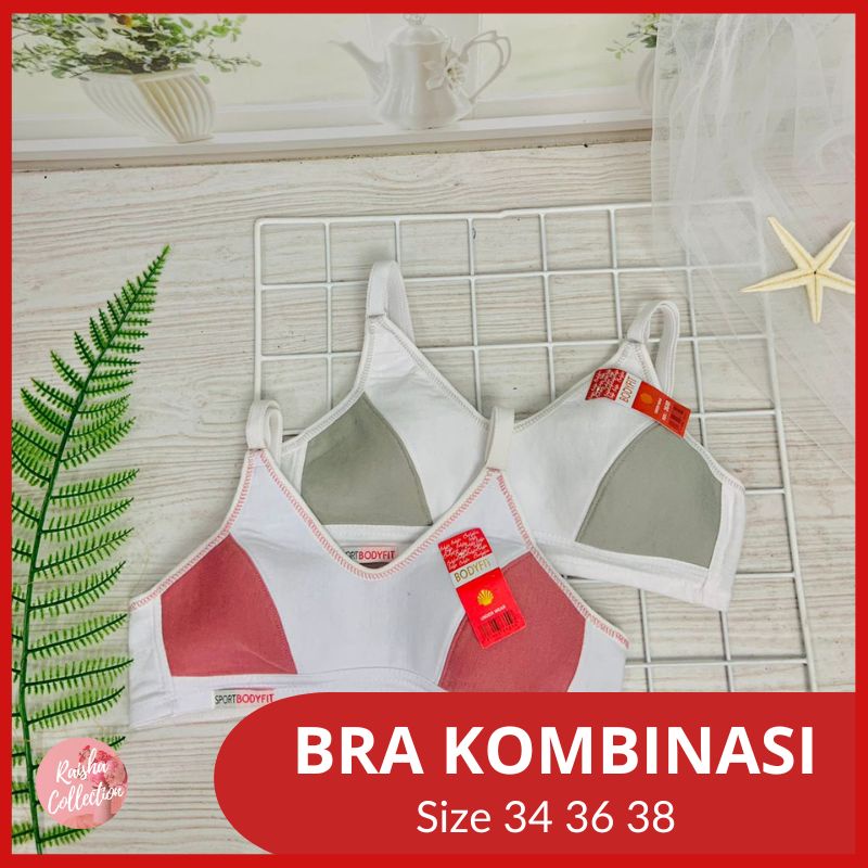 RC Isi 3 Pcs BH Bra Sport Wanita Import Bodyfit Kombinasi Tanpa Busa dan Tanpa Kawat