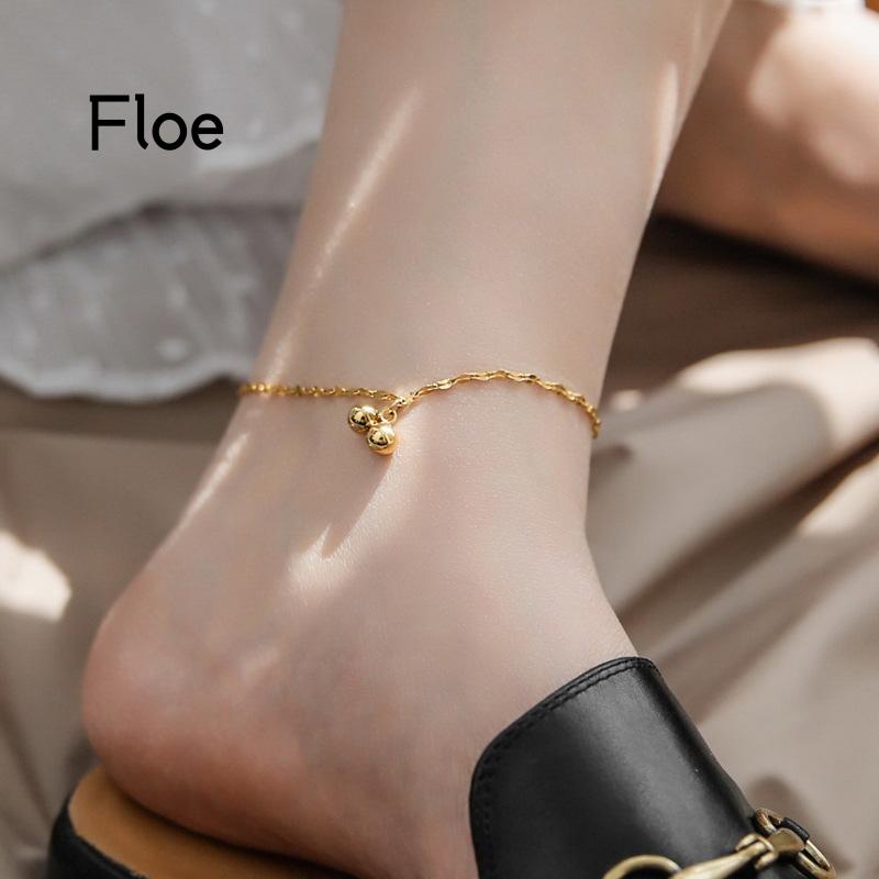 Fl Gelang Kaki Rantai Tipis Bahan Titanium Steel Lapis Emas 18K Untuk Wanita