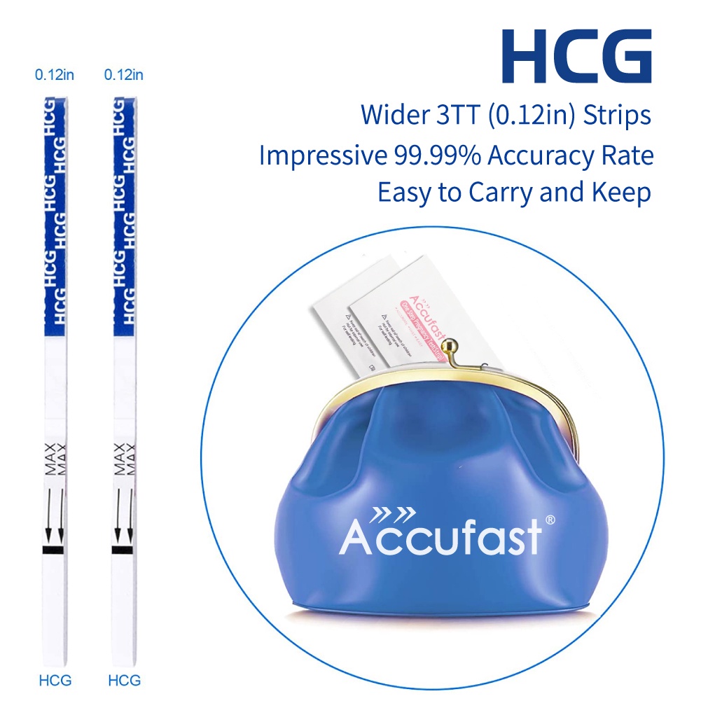 ACCUFAST Test Pack Kehamilan 10Pcs Tes Strip Kehamilan Dini HCG Tes Urine 10Miu Sensitivitas tinggi, Akurasi&gt; 99,99%