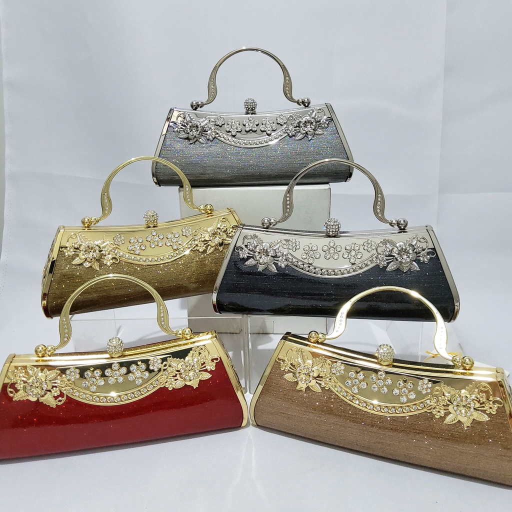 Tas Pesta Farnell Import Diamond Clutch Permata Rhinestones Mewah 2915/2901/2902