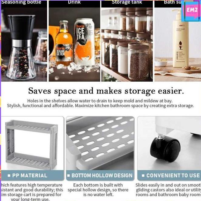 Rak Dapur Model Troli Lipat 3 & 4 Susun / Kitchen Storage Rack