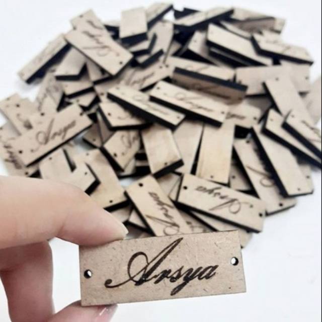 

READY STOCK Label produk kayu 2 x 2 cmTERLARIS