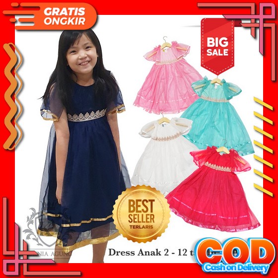 Dress Anak Perempuan 1-10 Tahun / Dress Pattern Unique Shape Import / Fashion Dress Best Seller / Gr