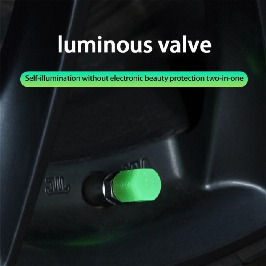 ADN.in VALVE CAPS TUTUP PENTIL BAN MOBIL MOTOR GLOW IN THE DARK LUMINOUS 1 PC