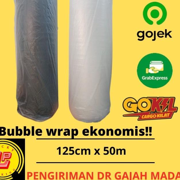 

buble bubble wrap roll ekonomis 125cm x 50m - bening, 2,4kg