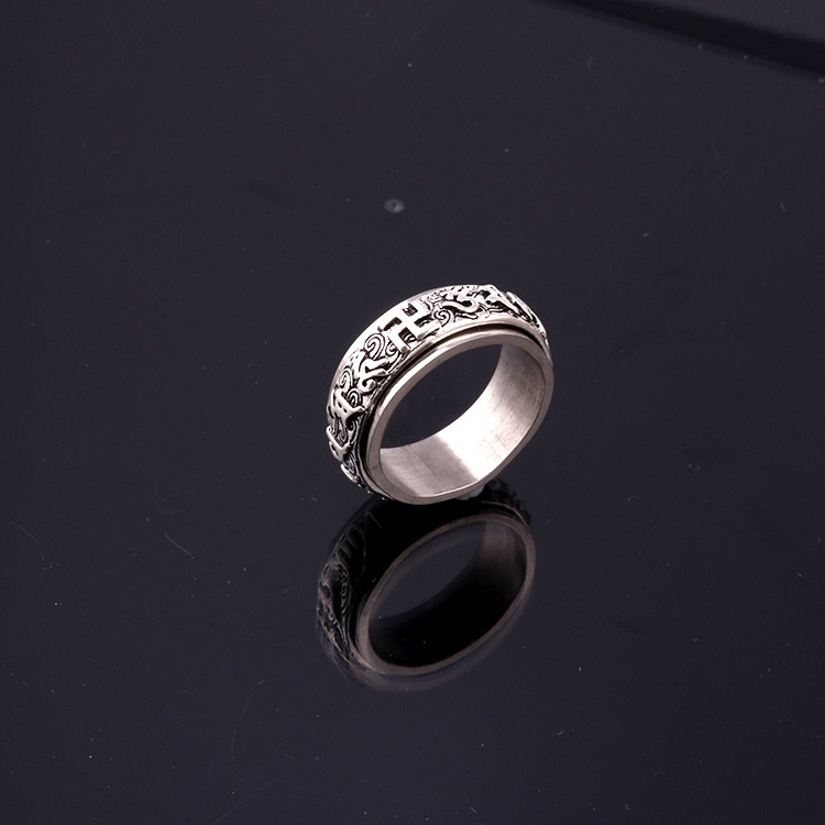 Cincin Desain mantra six-character Untuk Pria