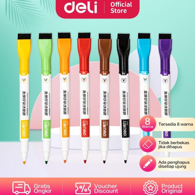 

TERLARIS Deli Color Whiteboard Marker/Spidol Papan Tulis+Penghapus 8Color S514 /ALAT TULIS AESTHETIC/ALAT TULIS SEKOLAH/ALAT TULIS SET/ALAT TULIS LENGKAP/ALAT TULIS ANAK/ALAT TULIS LUCU