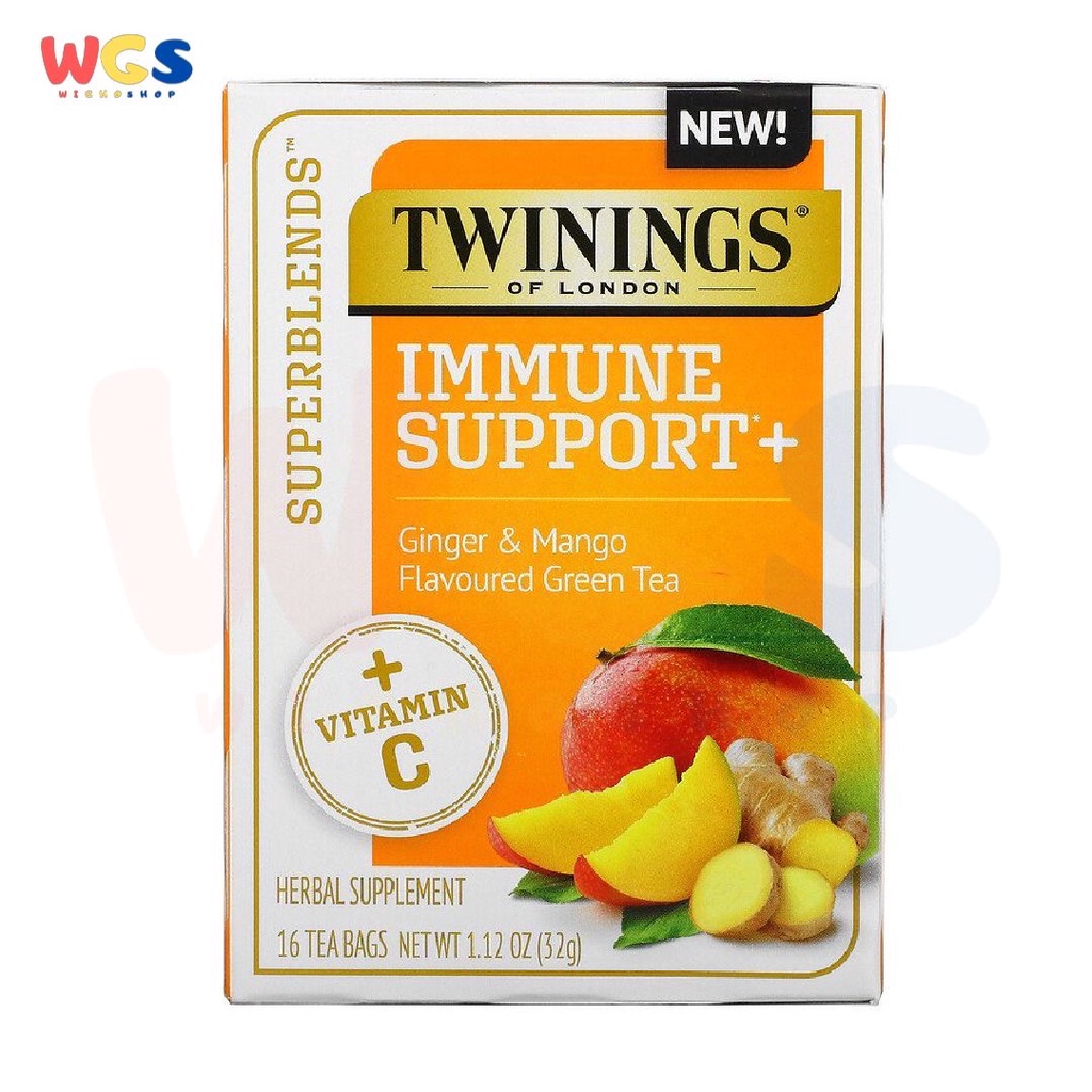 Twinings of London Immune Support+ Ginger &amp; Mango Green Tea 16p x 2g