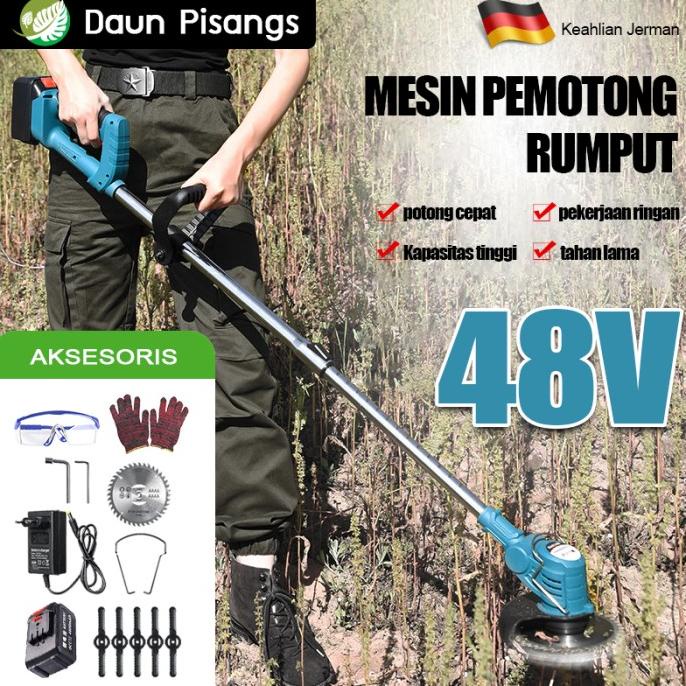 Mesin potong rumput 12~48V Pemotong Rumput Eletrik Portable Multifungs barang laris