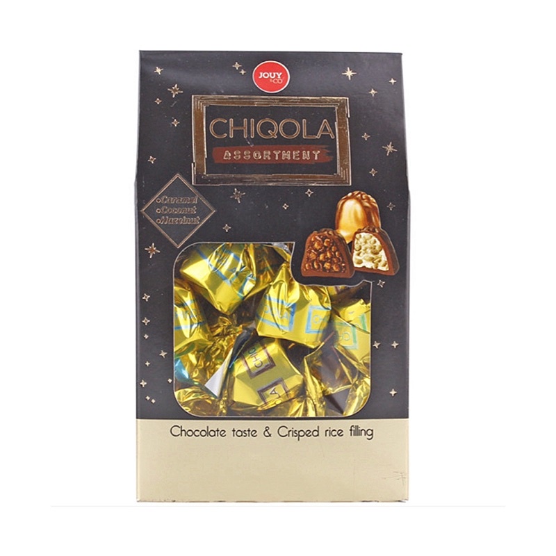 Jouy & Co Chiqola Assortment Caramel-Hazelnut-Cocos 160gr / Chocolate / Jouy / & / Co / Chiqola / As