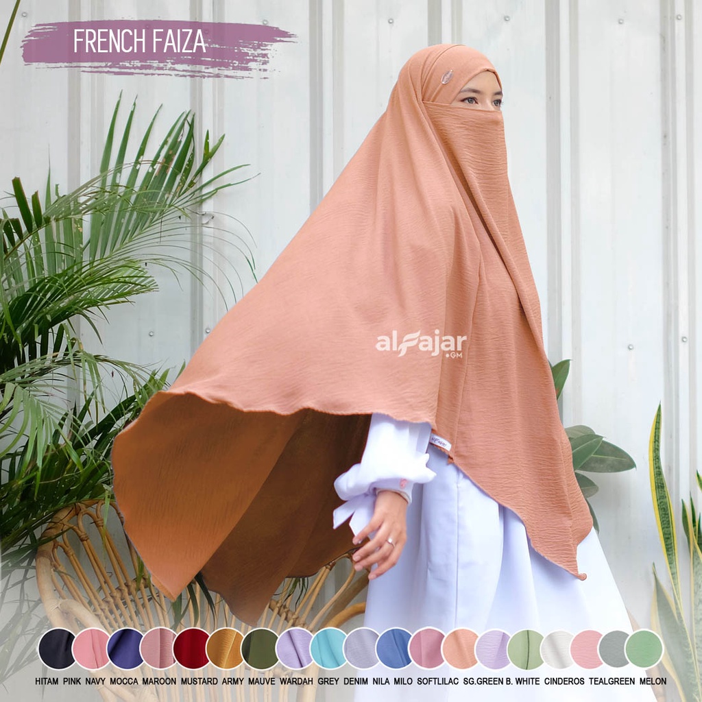 Jilbab Khimar Syari Muslimah French Faiza Crinkle Airflow by Alfajar Griya Muslim
