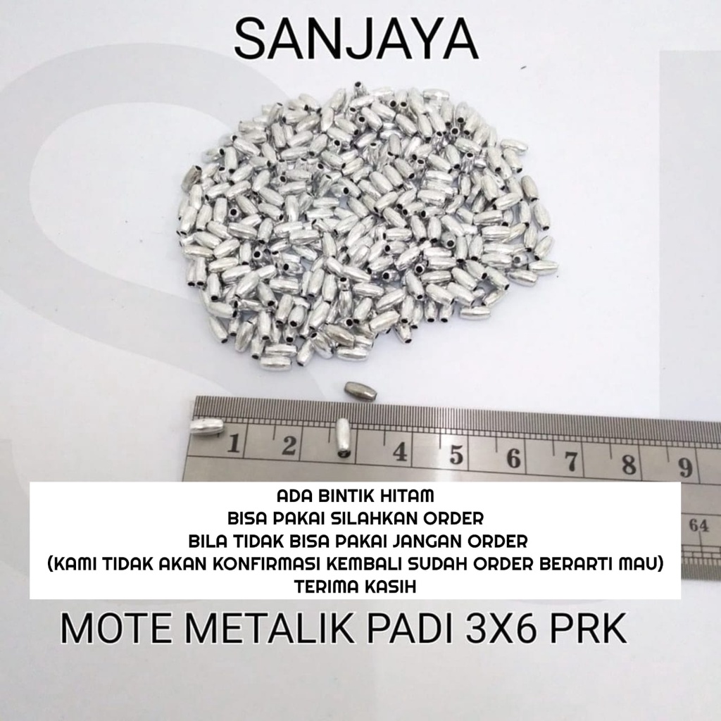 MANIK PADI METALIK / MOTE PADI METALIK / MANIK PADI PERAK / MOTE PERAK / MOTE METALIK PADI 3X6 01(PRK)