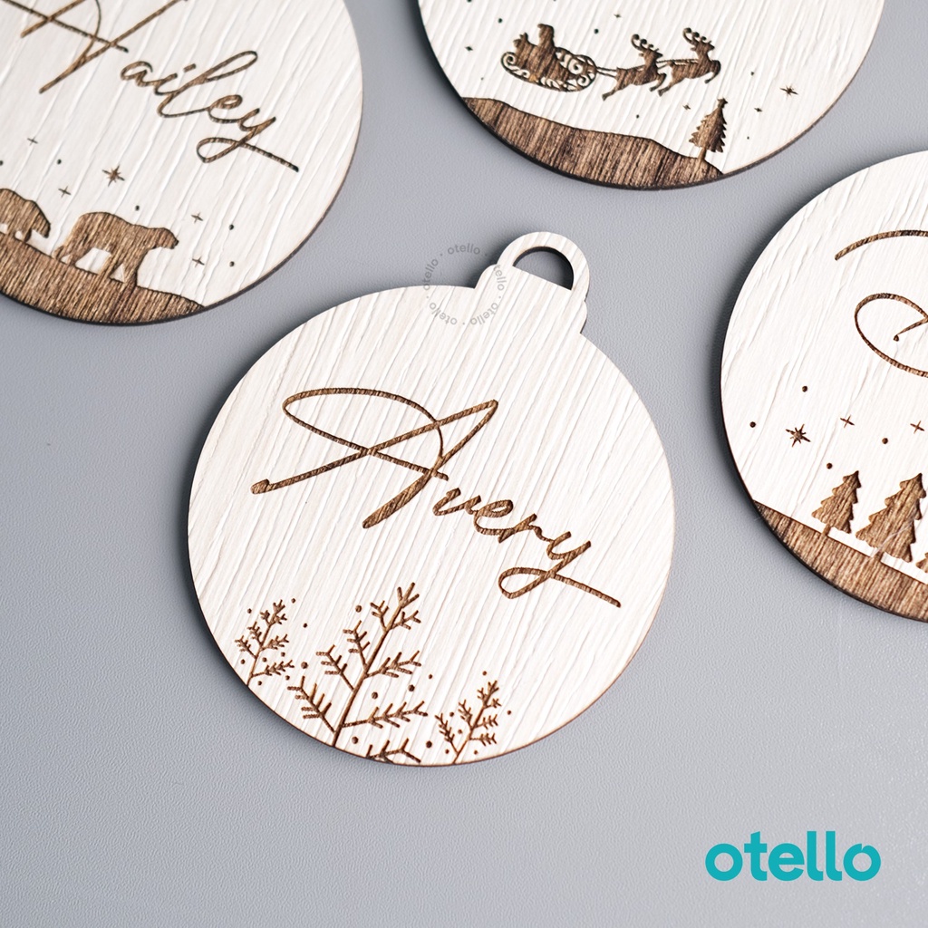 Hiasan Kado Natal Ornament Gantungan Hampers Christmas Hang Tag Kayu Hiasan Kado Gift Tag Dekorasi Bingkisan