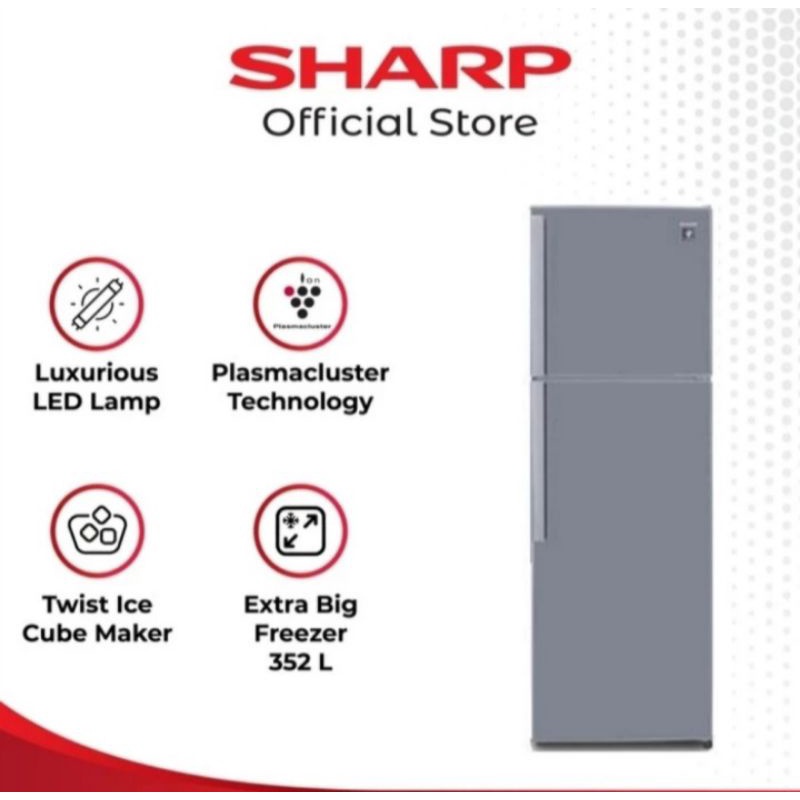 Kulkas Sharp SJ-450GP-SD | 2 pintu SJ450 GP plasmascluster 352L kirei
