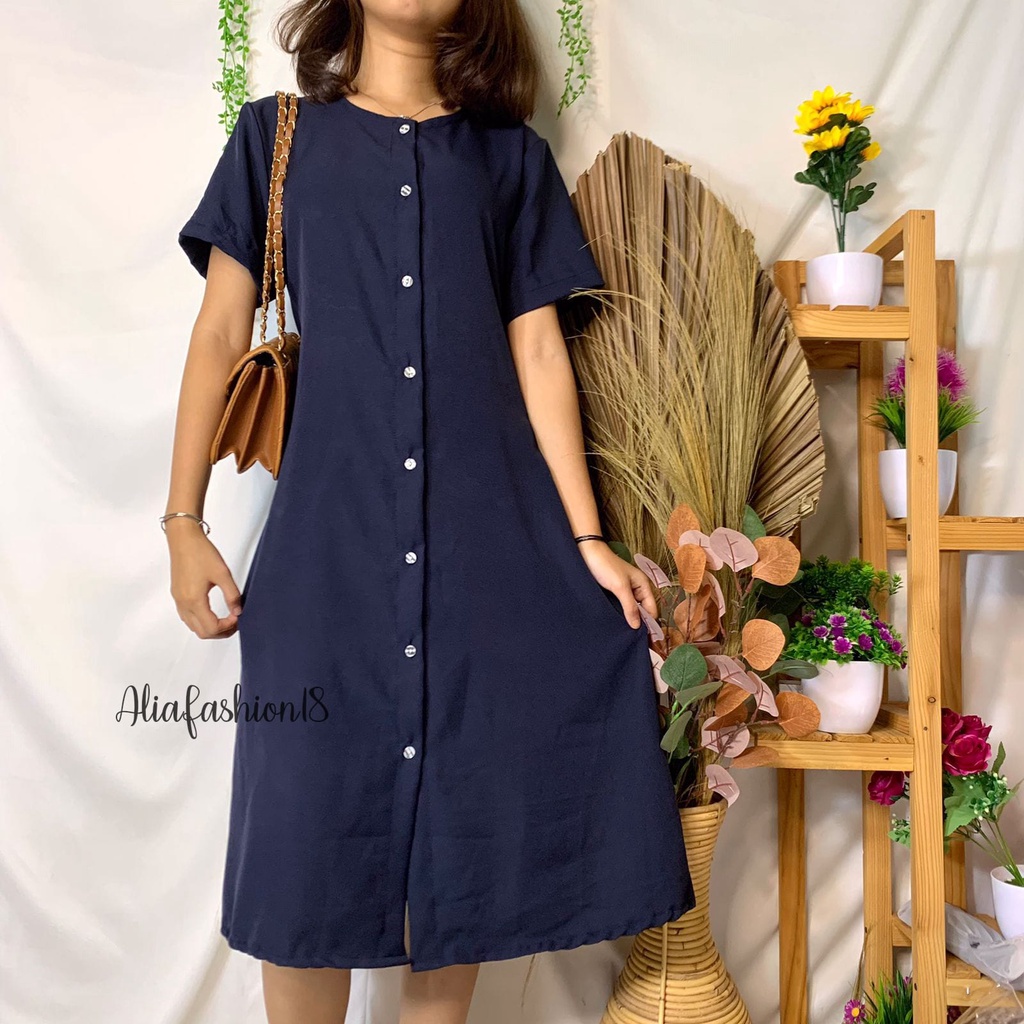 DRESS HOMEY/DRESS BAHAN KATUN SHAKILLA/KOREAN DRESS/DRESS WANITA