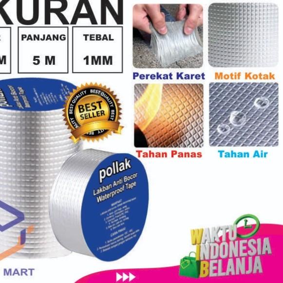 

Lakban Tambal Atap Bocor Aluminium Foil Butyl Rubber Tape 20CM X 5M