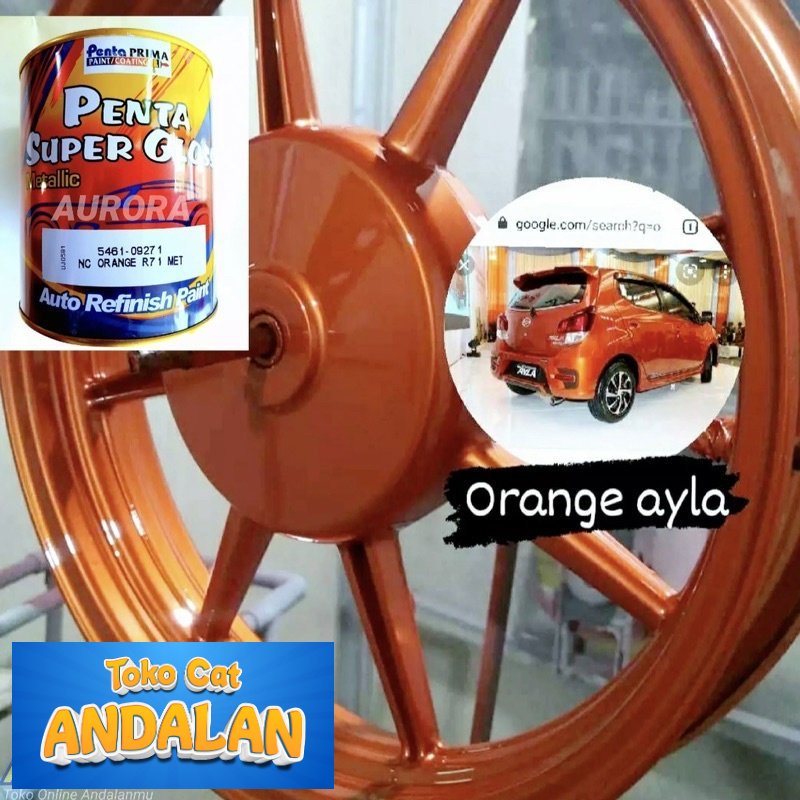 

Toko Cat Andalan - PENTA SUPER GLOSS NC ORANGE R 71 MET 250ML ORANYE AYLA METALIK metallic metalic toyota agya daihatsu cat semprot motor mobil sepeda duco duko diko R71 | Toko Cat Andalan Mobil dan Motol