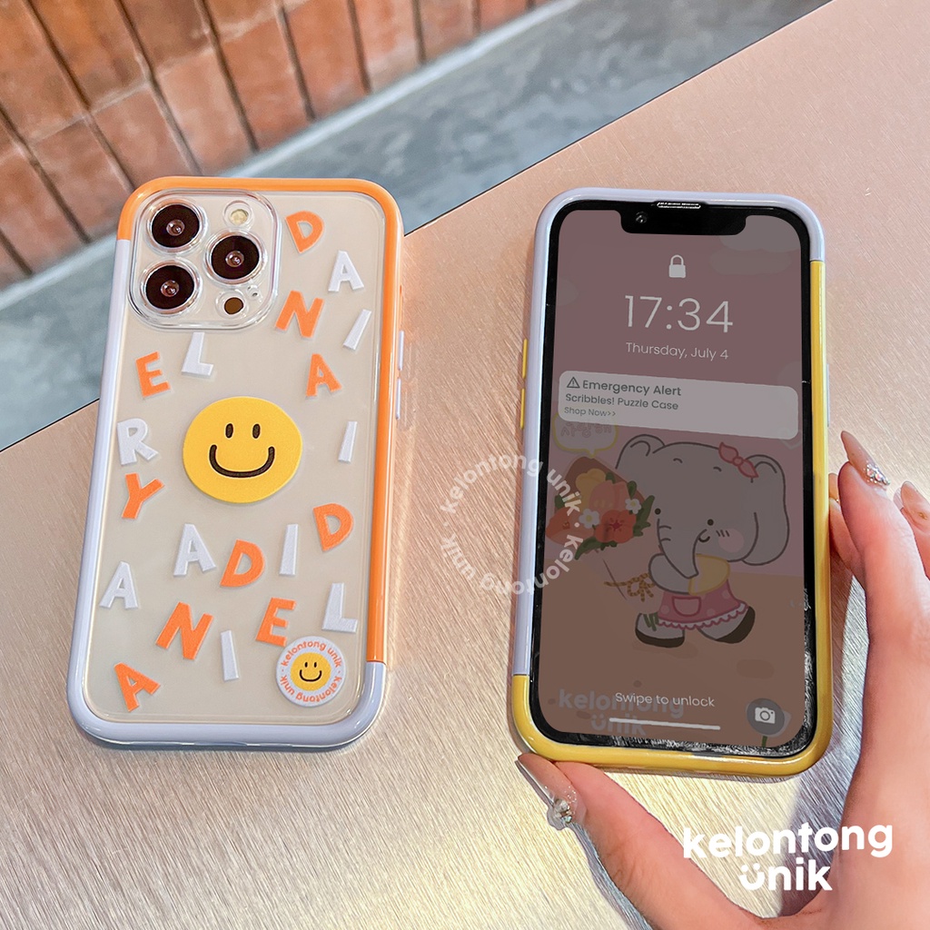 (Seri 2) LANGSUNG KIRIM TANPA PO | For iPhone - SCRIBBLES Bumper Puzzle Case - Premium Case Custom Nama