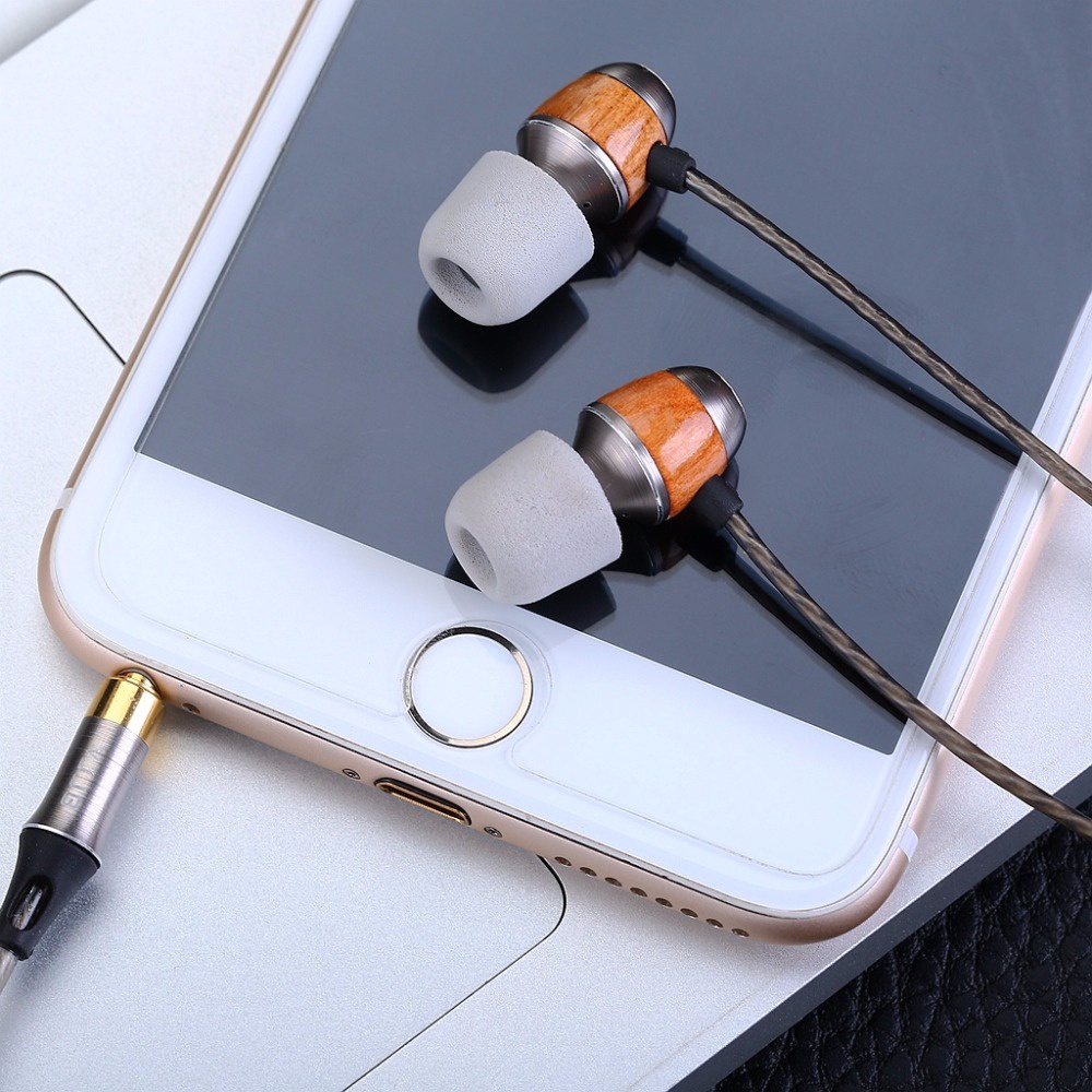 Vjjb K4 / k4s Earphone In-Ear super Bass Bahan Kayu Ebony