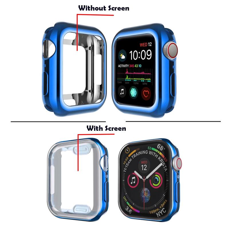 Case Pelindung Layar Bahan TPU Transparan Untuk Apple Watch Seri 8 7 6 5 4 3 2 1 SE SE2 49mm 45mm 41mm 42mm 40mm 38mm