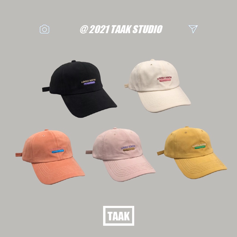 LOVELY AGATHA - Topi Baseball Bordir Dad Hat Casual Vintage Polo Cap Unisex Trendy Gaya Korea By Chikoisme NR